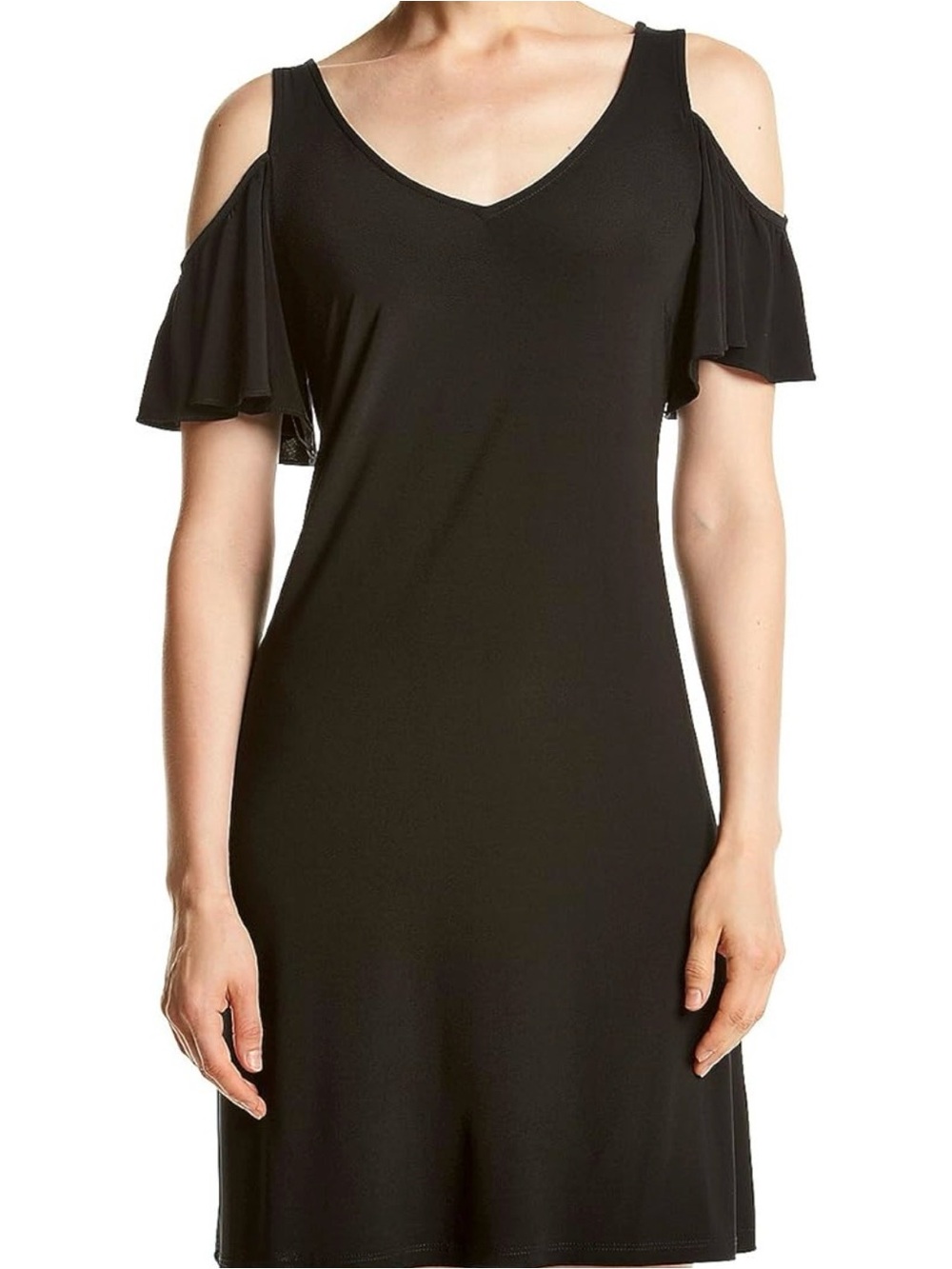 Libby Edelman Black Cold Shoulder Dress
